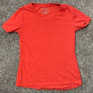 Girls Red Simply Styled Tee Small